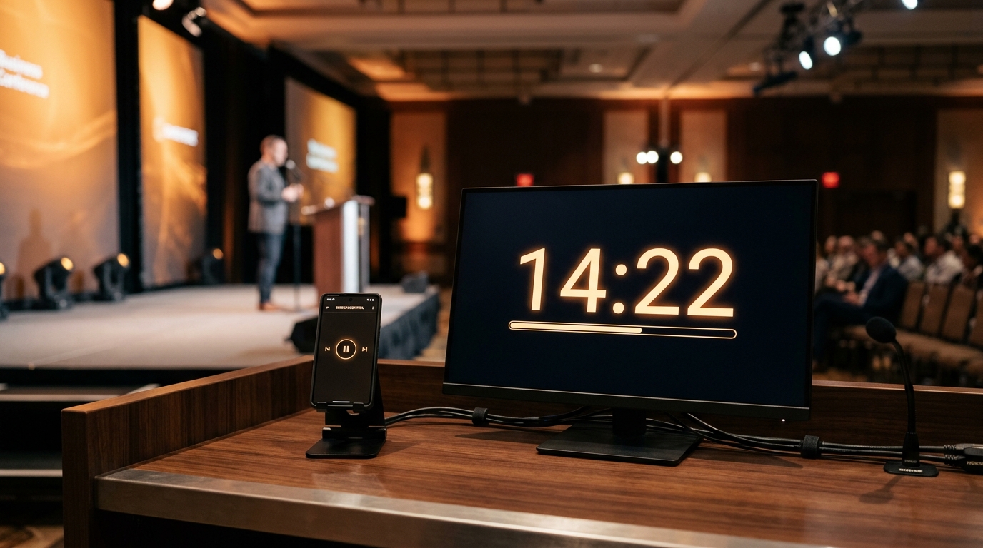 Confidence monitor display hardware